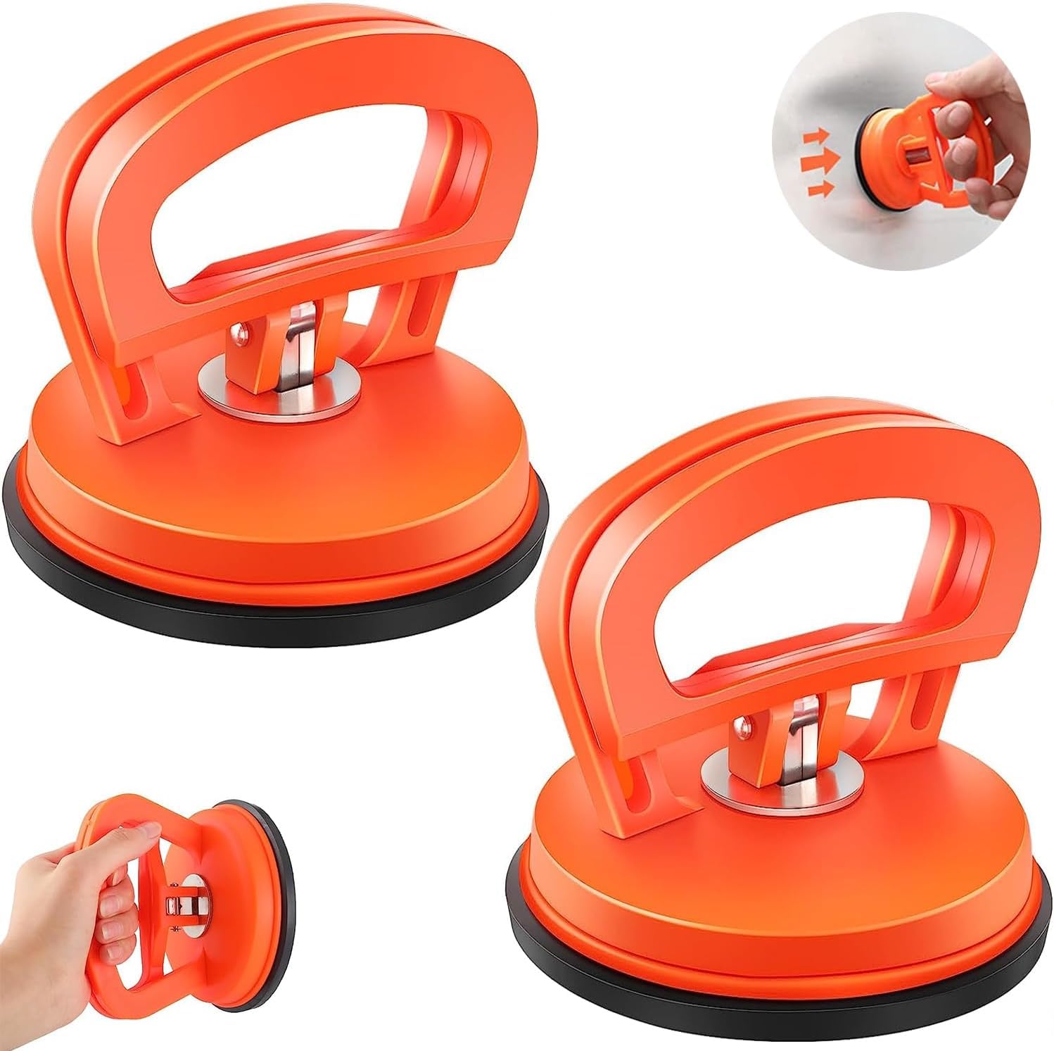 Photo 1 of 2 Pack Dent Puller, Car Dent Puller, Suction Cup Dent Puller Handle Lifter, Powerful Car Dent Remover, Dent Removal Kit and Dent Repair Puller for Car Dent Repair,Tiles and Objects Moving (Orange)
