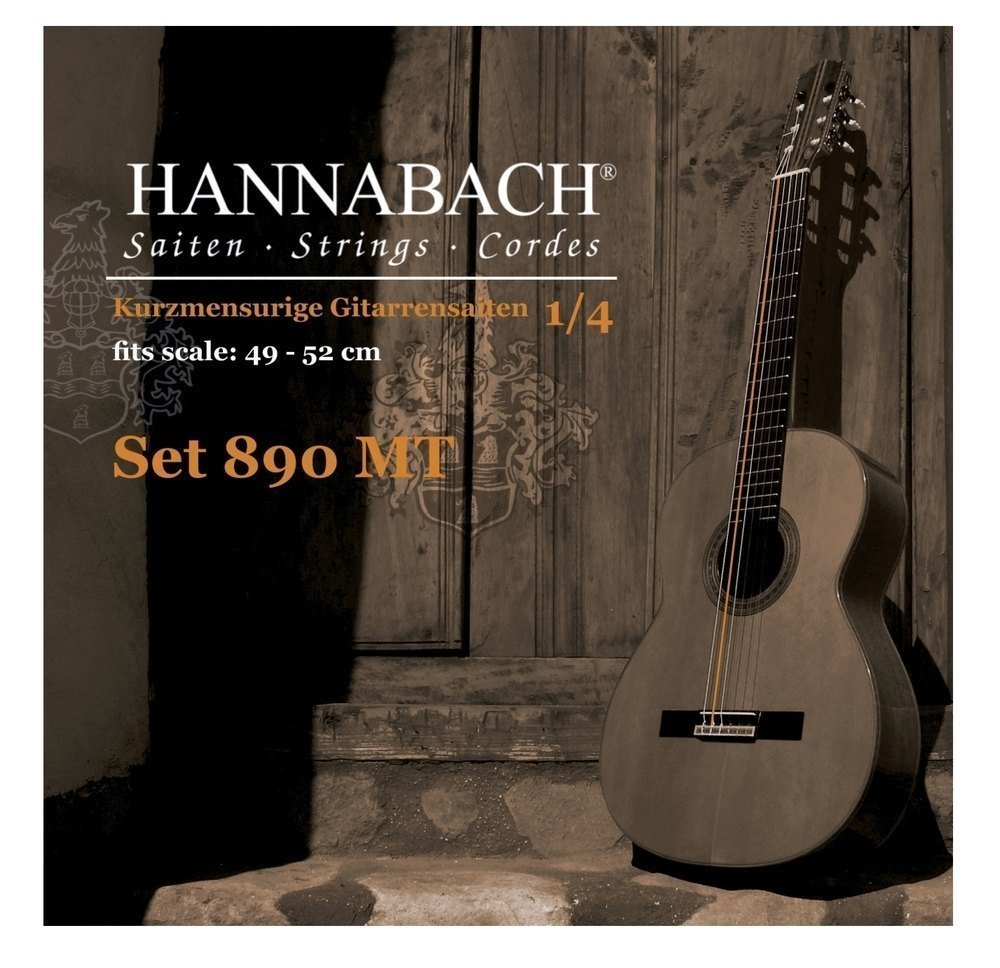 Hannabach Classical Guitar Strings Series 890 MT for 1/4 Children's Guitar Scale: 49-52 cm - H/B2 8902MT 1/4