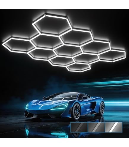 HYPERLITE Gen II Hexagon Garage Lights: 42W 4200LM 1 Grids DIY