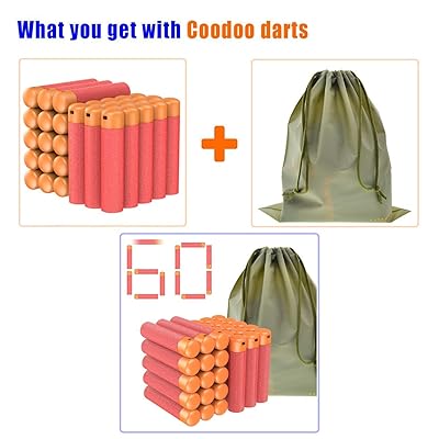 Buy Coodoo Mega Darts 60 Pcs Refill Pack Compatible Mega Bullets For Nerf N Strike Mega Series Blasters Toy Gun Red Foam Darts With Storage Bag Online In Uzbekistan B07f81y474