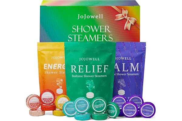 JoJowell Shower Steamers Aromatherapy 18 Pack - Birthday Gifts for Women Mom Men,Cadeau Femme,Shower Bombs Gift Set with Natu
