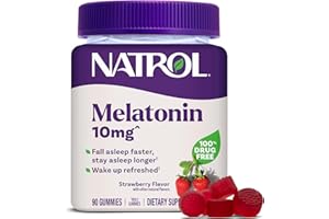 Natrol 10 mg Melatonin Gummies, Sleep Support for Adults, Melatonin Supplements for Sleeping, 90 Strawberry-Flavored Gummies, 45 Day Supply