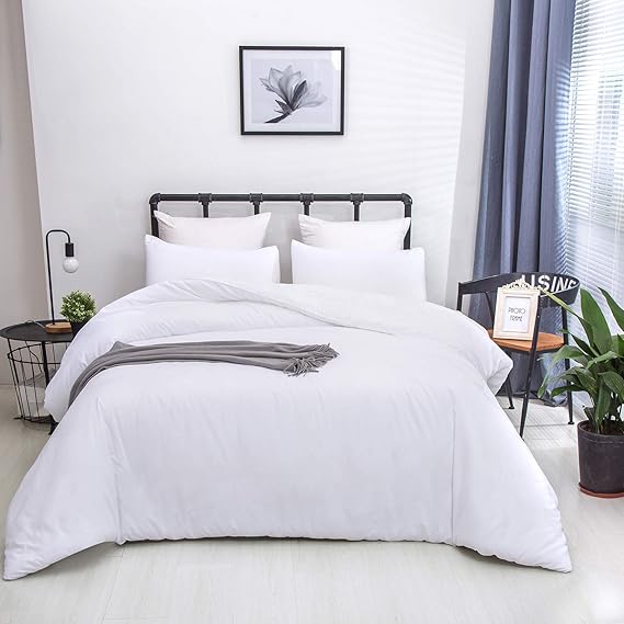 Jumeey White Comforter Set Full Plain White Comforter All White Queen