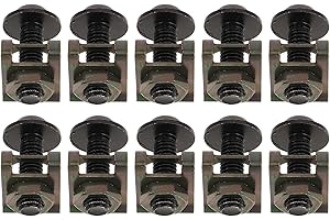 Artibetter 10pcs Black 6mm Motorcycle Fairing Fastener Kit Aluminum Alloy Skid Plate Screws with Clip Nuts
