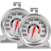 Oven Thermometers(2 Packs) for Gas or Electric Oven Temperature Gauge with 100-600&deg;F/50-300&deg;C,Large Dial &amp; Numbers,Best Kitchen Thermometer for Oven Baking, Cooking,No Fading Color