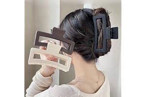 3Pcs Jumbo Hair Claw Clips for Thick Hair, 5 Inches Extra Large Non-Slip Hair Claws Rectangle Hair Clips for Buns Ponytails S