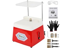 SRORA Stained Glass Grinder,4200r/min Mini DIY Grinding Tool, 110V 65W Portable Glass Grinder Kit with 5/8" + 1" Replaceable Diamond Grinder Bit for Glass Processing Arts Etc. (Red)