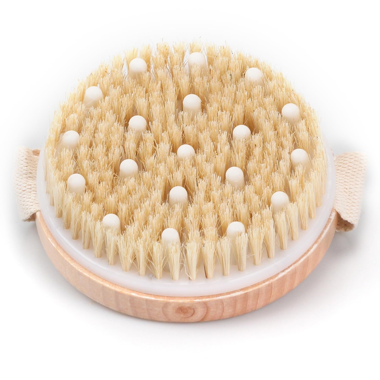 Dry Brushing Body Brush – Natural Bristle Exfoliating Brush for Cellulite Reduction, Ergonomic Handle Design for Full-Body Care, Ideal for Dry or Wet Brushing