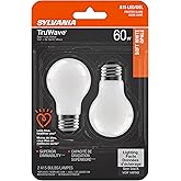 LEDVANCE Sylvania LED TruWave Natural Series Ceiling Fan / Fixture Light Bulb, 60W A15 Soft White Medium Base, Dimmable, Fros