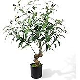 2ft Artificial Easter Olive Tree with Pot Spring Tabletop Faux Fake Plants Mini Trees for Home Office Living Room Modern Decor 12 Fruits
