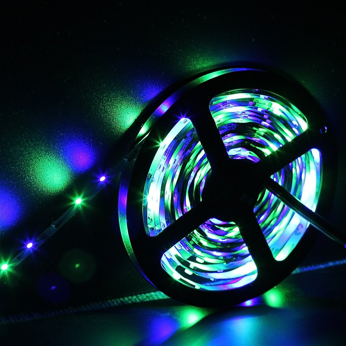 SUPERNIGHT 5M/16.4 Ft SMD 3528 RGB 300 LED Color Changing Kit with Flexible Strip Light+44 Key IR Remote Control+ Power Supply