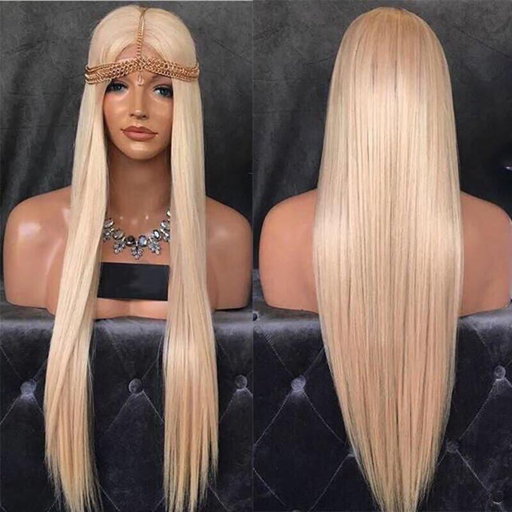 Blonde #613 Silky Straight Human Hair Lace Wigs 130 Density Transparent Lace Color Full Lace Human Hair Wig for White Women Glueless Virgin Hair Lace Front Wigs with Baby Hair (24" full lace wig)