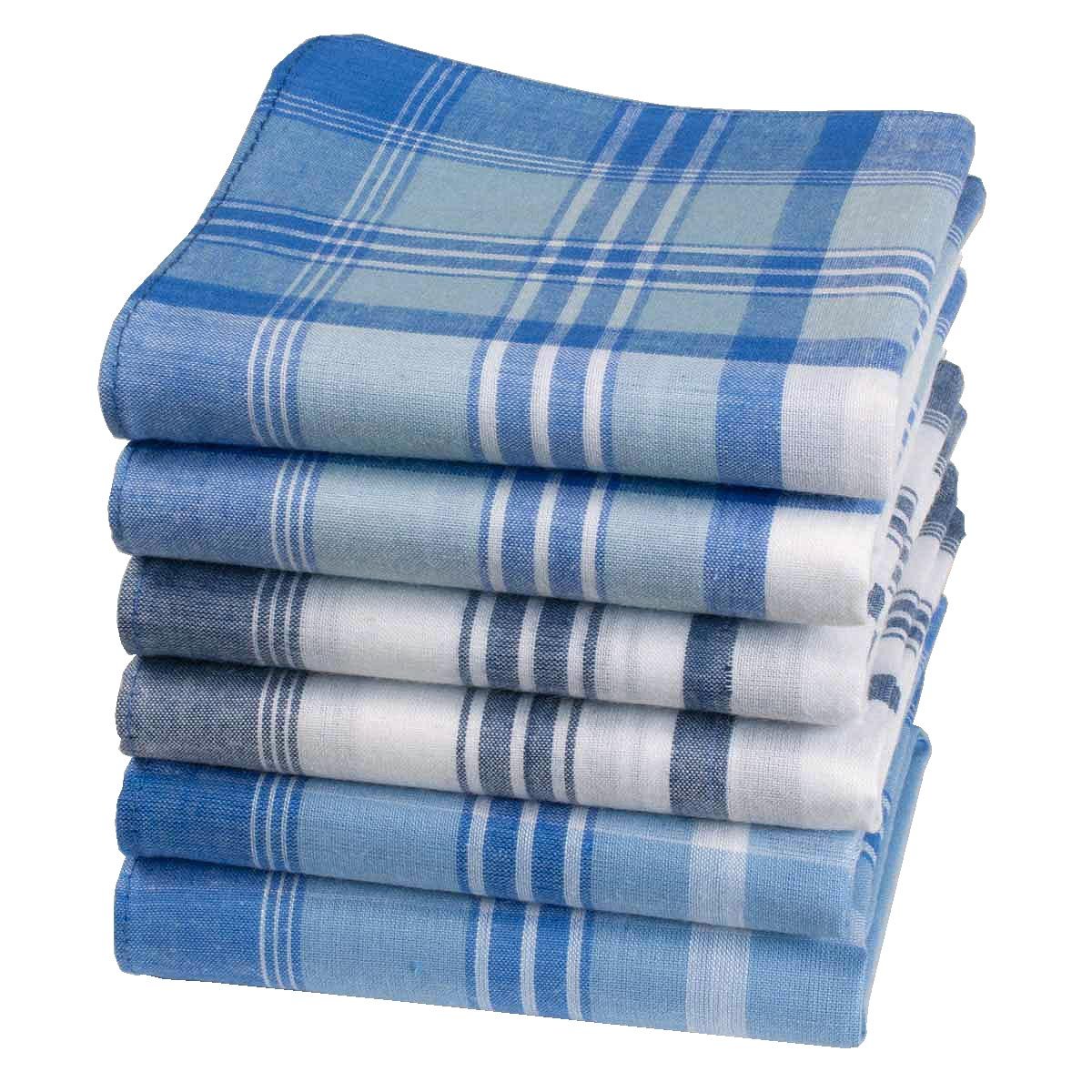 Men's Oscar Fabric Handkerchiefs – 100% Yarn-Dyed Cotton – 40x40 cm – Classic, Durable and Economical (6 Pieces)