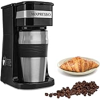 Mixpresso 2-In-1 Single Cup Coffee Maker & 14oz Travel Mug Combo | Portable & Lightweight Personal Drip Coffee Brewer…