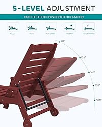 SERWALL Patio Chaise Lounge Chair, 78'' Long HDPE