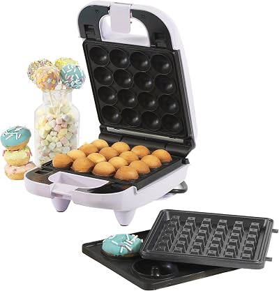 Giles & Posner 3 in 1 Mini Treat Maker 16 Cake Pops 4 Doughnuts Purple
