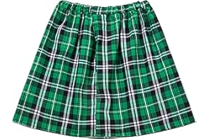 Irish Plaid Green Kilt - Mens Plaid Green Irish Skirt,Classic Patricks Day High Waist Skirts for Scottish, Highland Games, Ch
