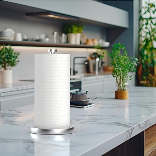 Swaitee Paper Towel Holder Countertop, One-Handed Tear Paper Towel