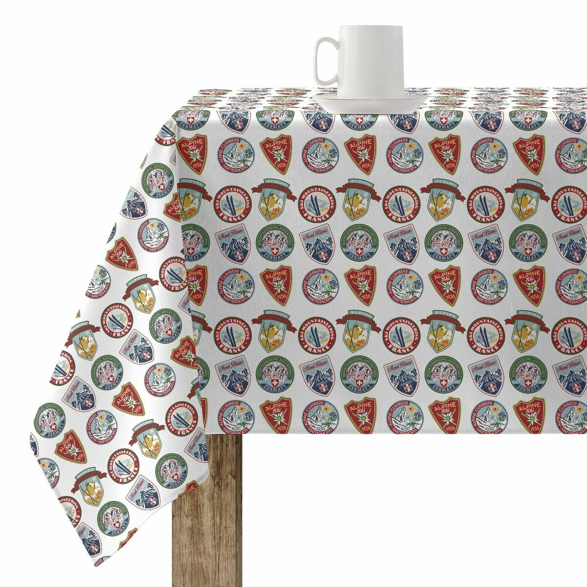 Muaré Stain-Resistant Resin-Coated Tablecloth Christmas Sky 200 x 140 cm