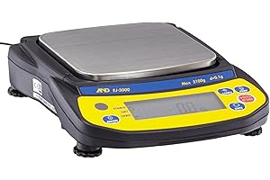 A and D Engineering EJ-3000 Newton Compact Electronic Toploading Balance with LCD Display, 127mm X 140mm Pan, Plus /-0.2g Lin