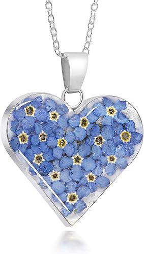 Natural Flower Jewellery Herz Halsketten Anhanger Aus Sterlingsilber Mittel Mit Echten Vergissmeinnicht Amazon De Schmuck natural flower jewellery herz halsketten anhanger aus sterlingsilber mittel mit echten vergissmeinnicht