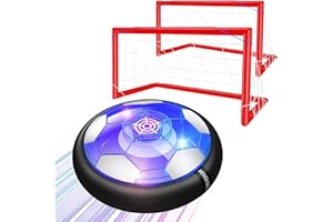 ANCESFUN 2 in 1 Hover Soccer Ball Set, USB Rechargeable Air Power Soccer Kids Toys with LED Lights and Foam Bumper Protection, 2 Goals for Boys and Girls Ages 3 4 5 6 7 8-12 Indoor/Outdoor Games