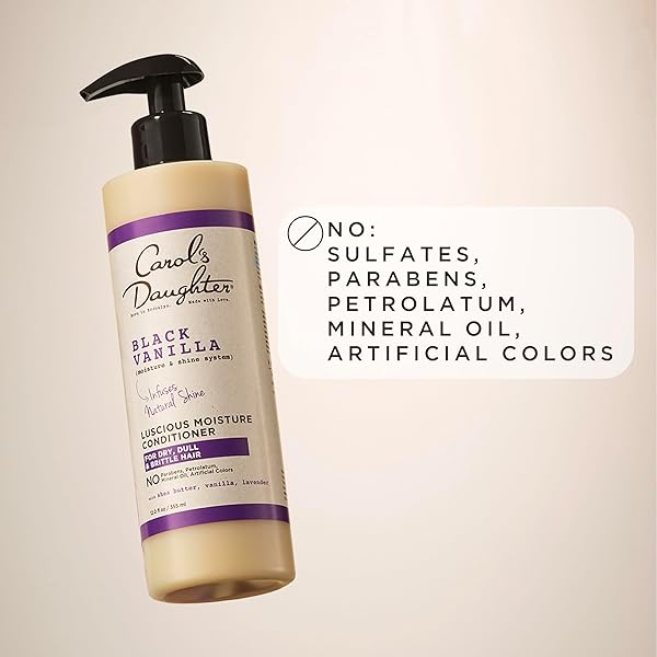 CAROL’S DAUGHTER BLACK VANILLA MOISTURE SULFATE FREE CONDITIONER FOR CURLY, WAVY OR NATURAL HAIR, MOISTURIZING HAIR CARE FOR DRY, DAMAGED HAIR, 12 FL OZ