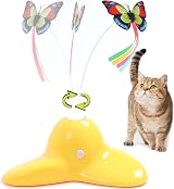 Vealind Interactive Cat Toy Butterfly Teaser 360° Rotating Rechargeable Yellow view 1