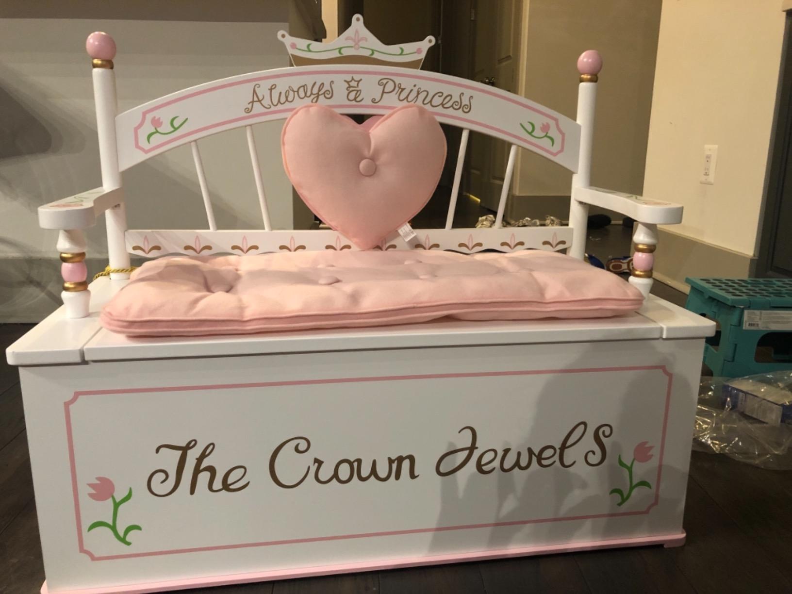 $30/mo - Finance Wildkin Kids Princess Wooden Bench Seat with Storage ...