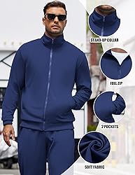 COOFANDY Mens Jogger Sets Casual Full Zip Jogging