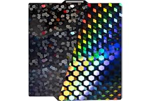 IdeaFormer-3D Holographic PEG Build Plate for Bambu Lab P2S P1S P1P X1C X1 A1, Rainbow Hex Glow+Water Cube Smooth Spring Steel Sheet P2S P1S X1C A1 Bed Plate for Bambu Labs 256x256 Christmas Gifts