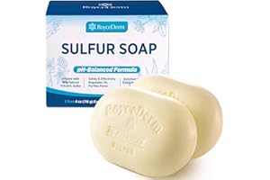 Roycederm Sulfur Soap - Sulfur Face Wash Bar with 10% Volcanic Sulfur- 2 Bars