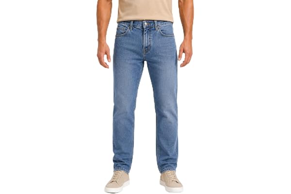 Urban Star Men's Stretch Jeans – Relaxed Fit Straight Leg Denim – Ultimate Comfort Superflex Jeans