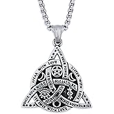 HAQUIL Triquetra Necklace, Celtic Knot Triquetra Pendant, Celtic Jewelry Gift for Men and Women