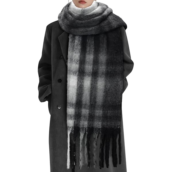 VIVIAN & VINCENT Fall Winter Ultra Soft Knit Striped Scarf