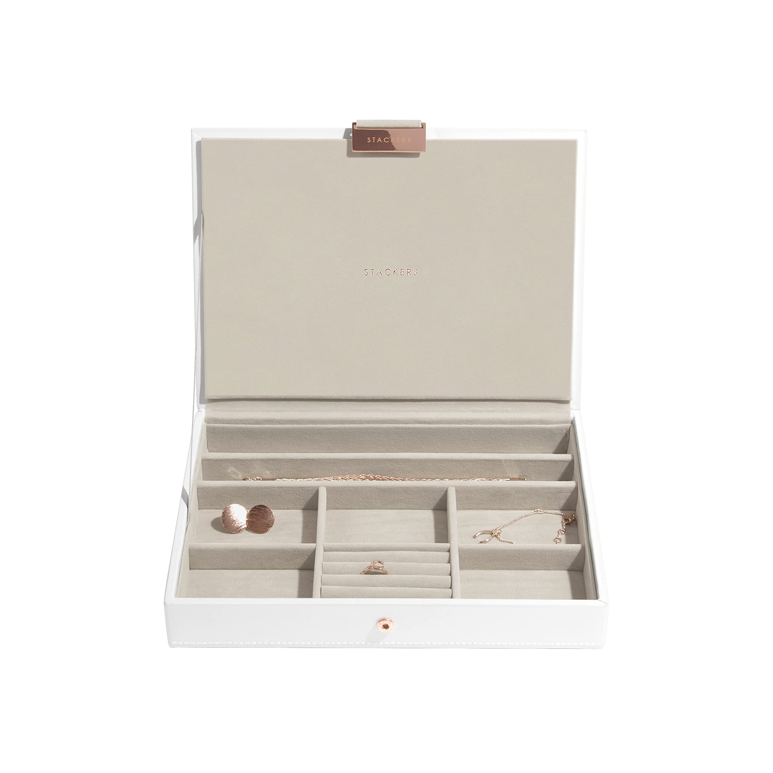 Stackers White & Rose Gold Classic Jewellery Box Lid