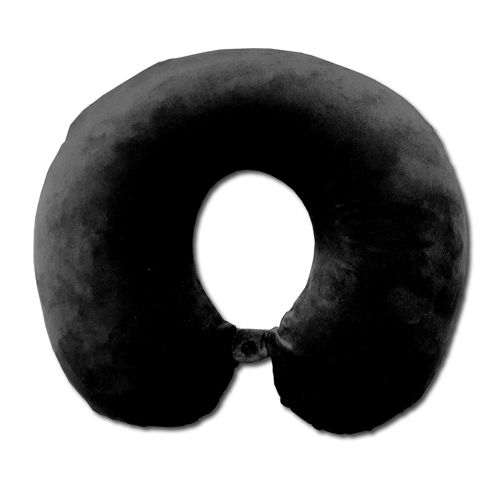 Bloc London Travel Pillow - Memory Foam Neck Pillow / Support Pillow Soft velour with firm foam. Ideal cusion for work, home or travel. Machine washable