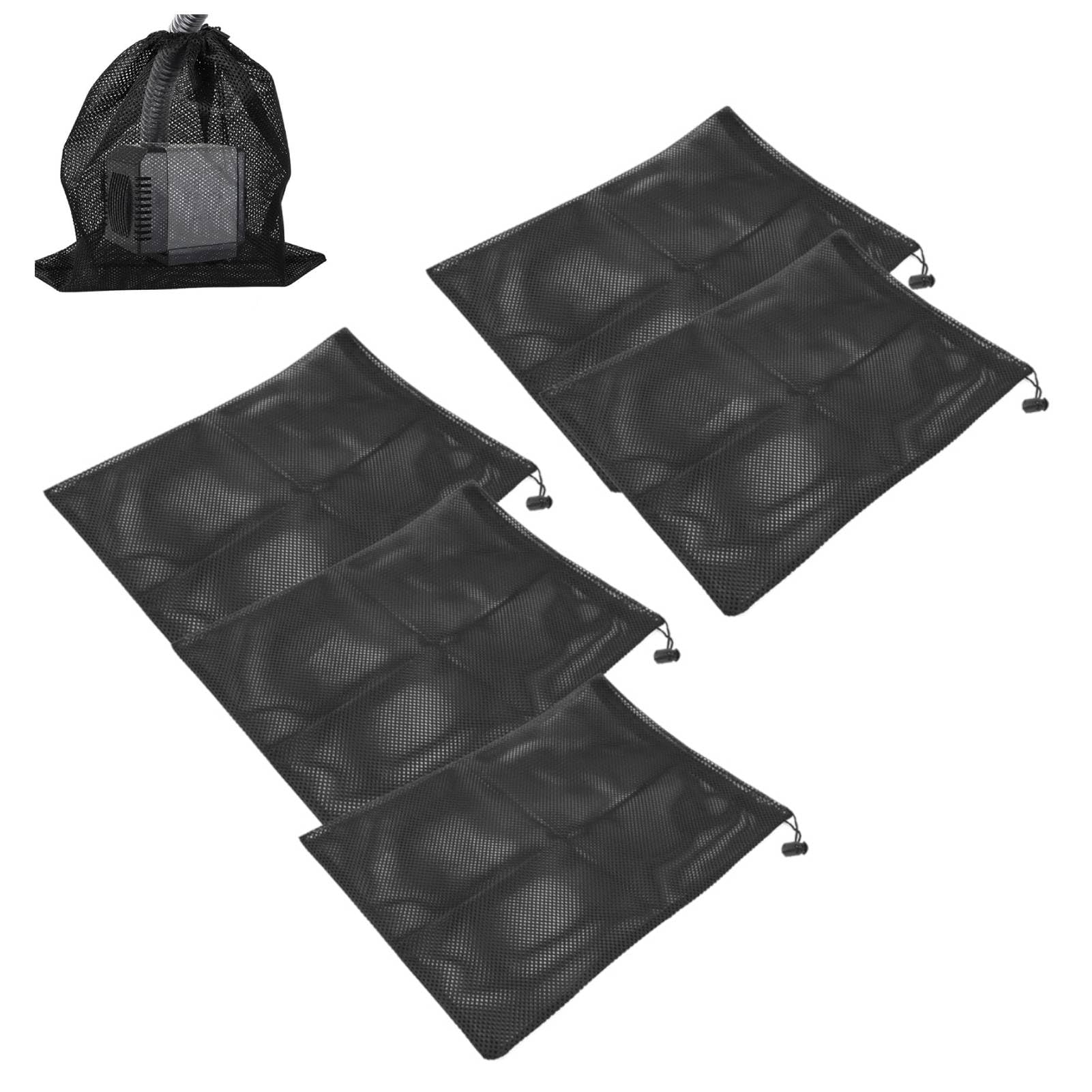 Beufee Pond Pump Filter Bag, 5 Pcs Pump Mesh Filter Bag Pump Barrier Bag, Pump Mesh Bag for Pond Biological Filters Portable Large Media Bag