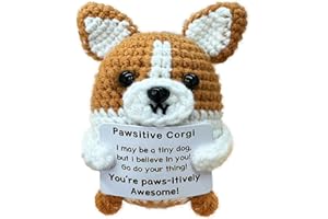 Zelaxeyi Corgi Gifts for Corgi Lovers,Positive Crochet Animals,Inspiring Mini Cute Corgis Decor Gifts for Good Friends