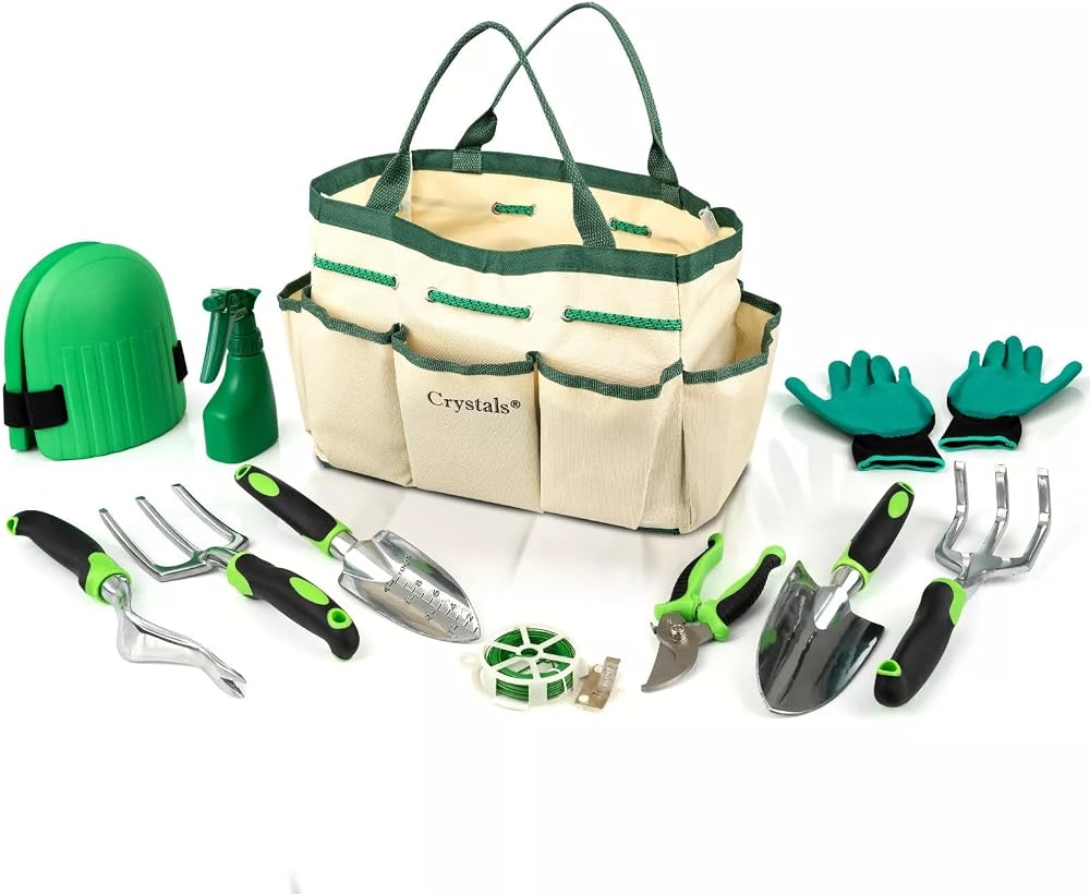 Crystals 11-Piece Garden Tool Set with Tote Bag and Gloves
