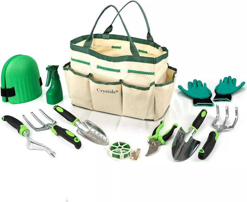 Crystals 11-Piece Garden Tool Set with Tote Bag and Gloves