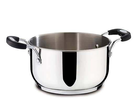 title=Lagostina Briosa Casseruola Fonda con 2 Maniglie, Acciaio Inox, Diametro 22 cm,