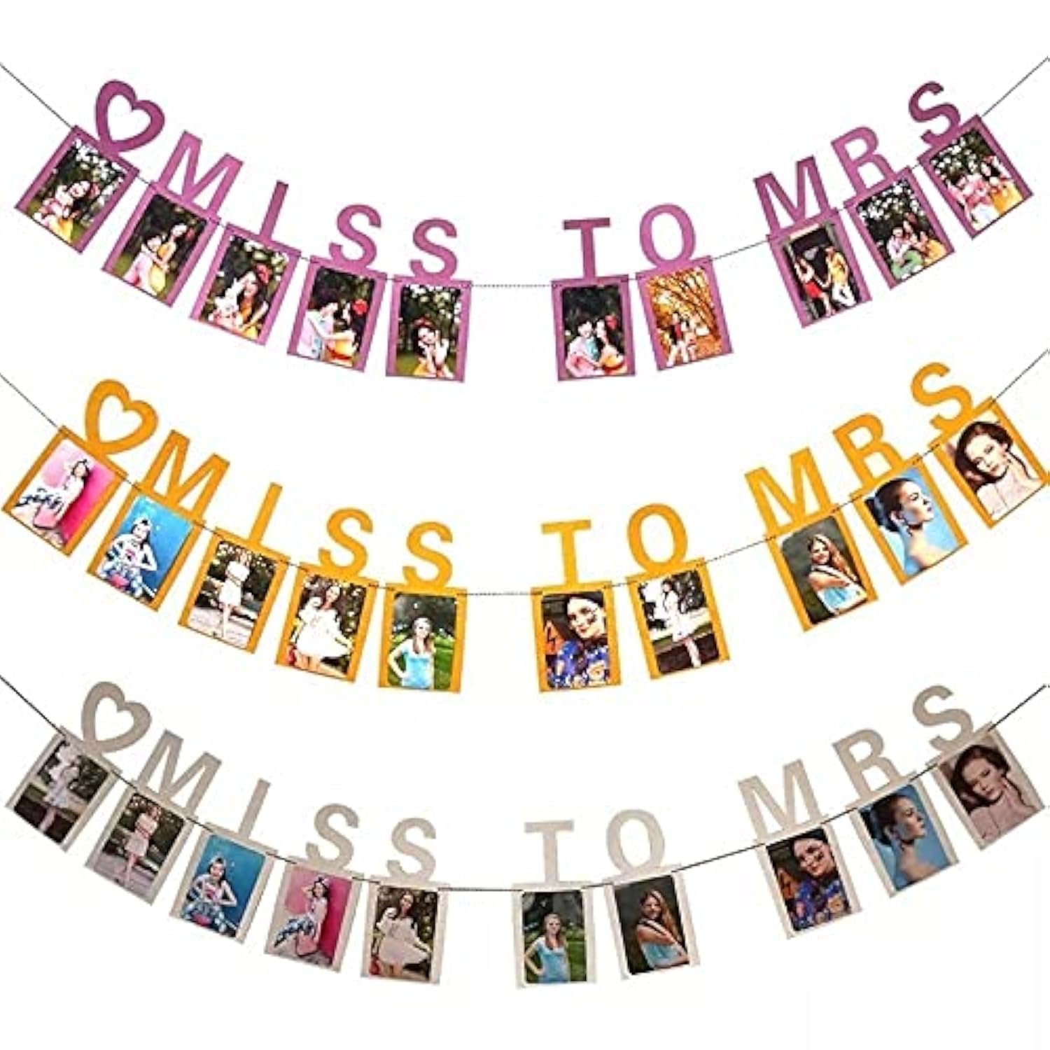 Miss To Mrs Hen Do Party Photo Banner Garland Decor Wedding Bridal (Gold)