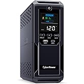 CyberPower CP1500AVRLCD3 Intelligent LCD UPS System, 1500VA/900W, 12 Outlets, 2 USB Ports, AVR, Mini Tower, Black