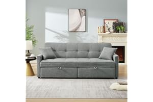 3 in 1 Convertible Sleeper Sofa Bed, Modern Fabric Loveseat Futon Sofa Couch Pullout Bed, Small Love Seat Lounge Sofa Reclini