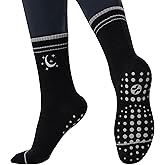 CoolMate Pilates Socks with Grips for Women, Yoga Socks, Crew Non Slip Women for Barre, Valentines Day Gifts for Her