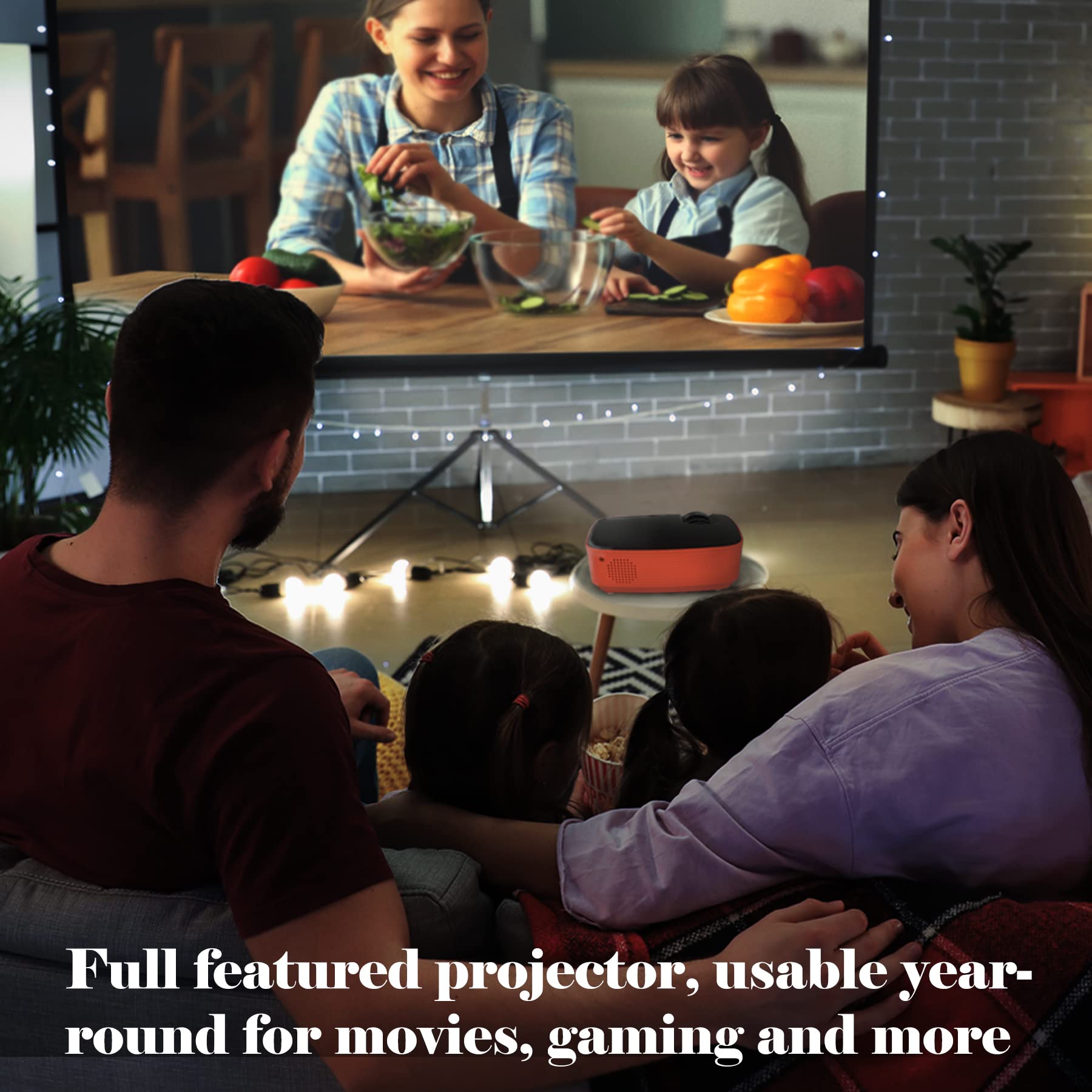 AAXA HP Halloween Projector (2025 Upgraded) for Haunted Windows, Auto-Start, Holographic Projections, Short Throw, HD 1080P, Portable Projector with 8 Pre-Loaded Hologram Movies, Built-in Speaker