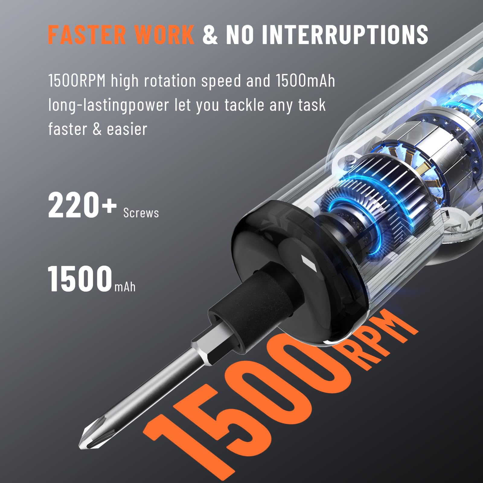 Katerk Electric Screwdriver Set 4v Rechargeable, Cordless Screwdriver 12 S2 Steel Bits, 1500mah USB-C, 3 Torque Settings & Led Light, Portable Power Screw For Furniture Assembly Diy Repair - White