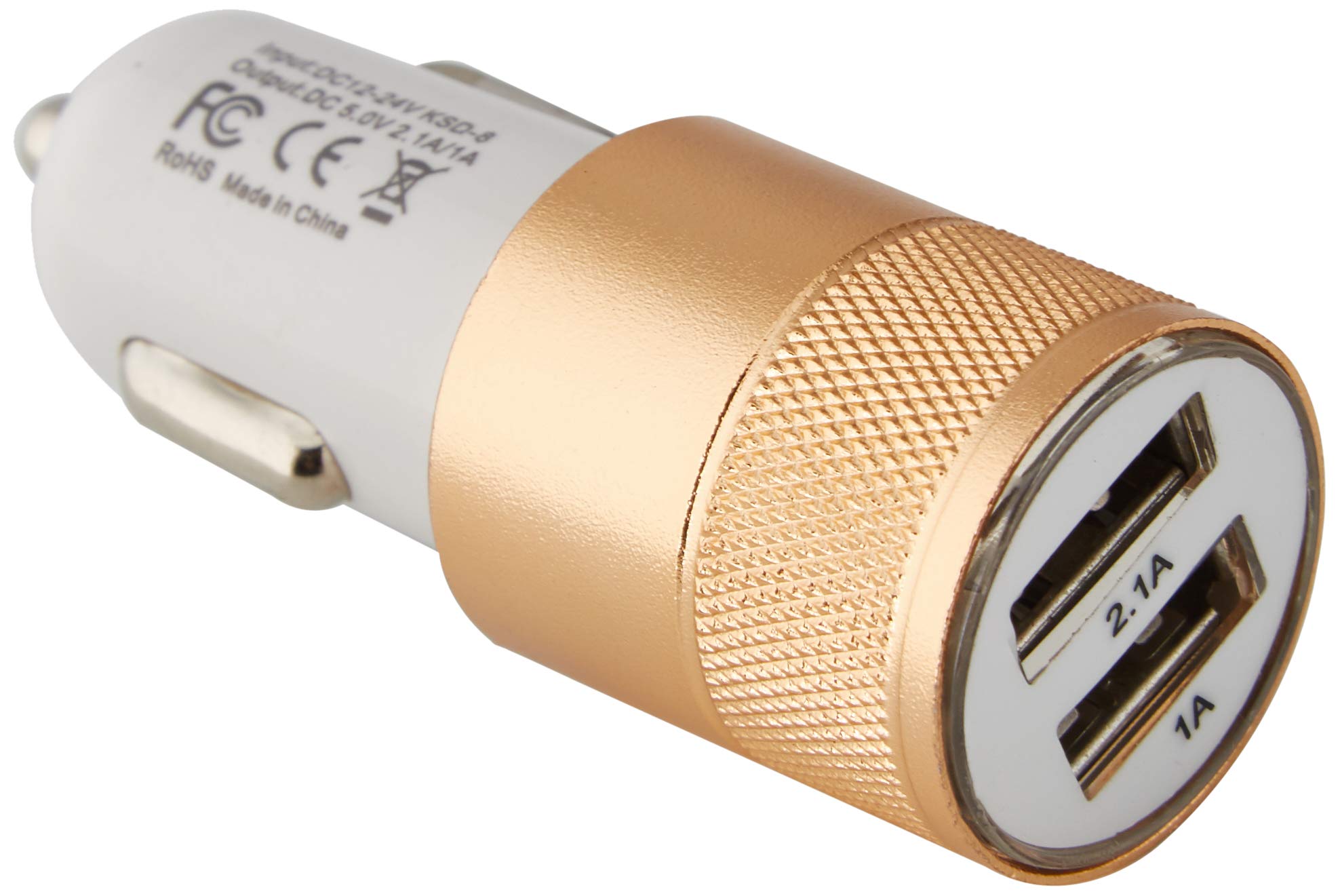 Shot Case Dual USB Cigarette Lighter Socket Adapter for Nokia 3.2 Smartphone 2 Ports Universal Car Charger Colours (Gold)