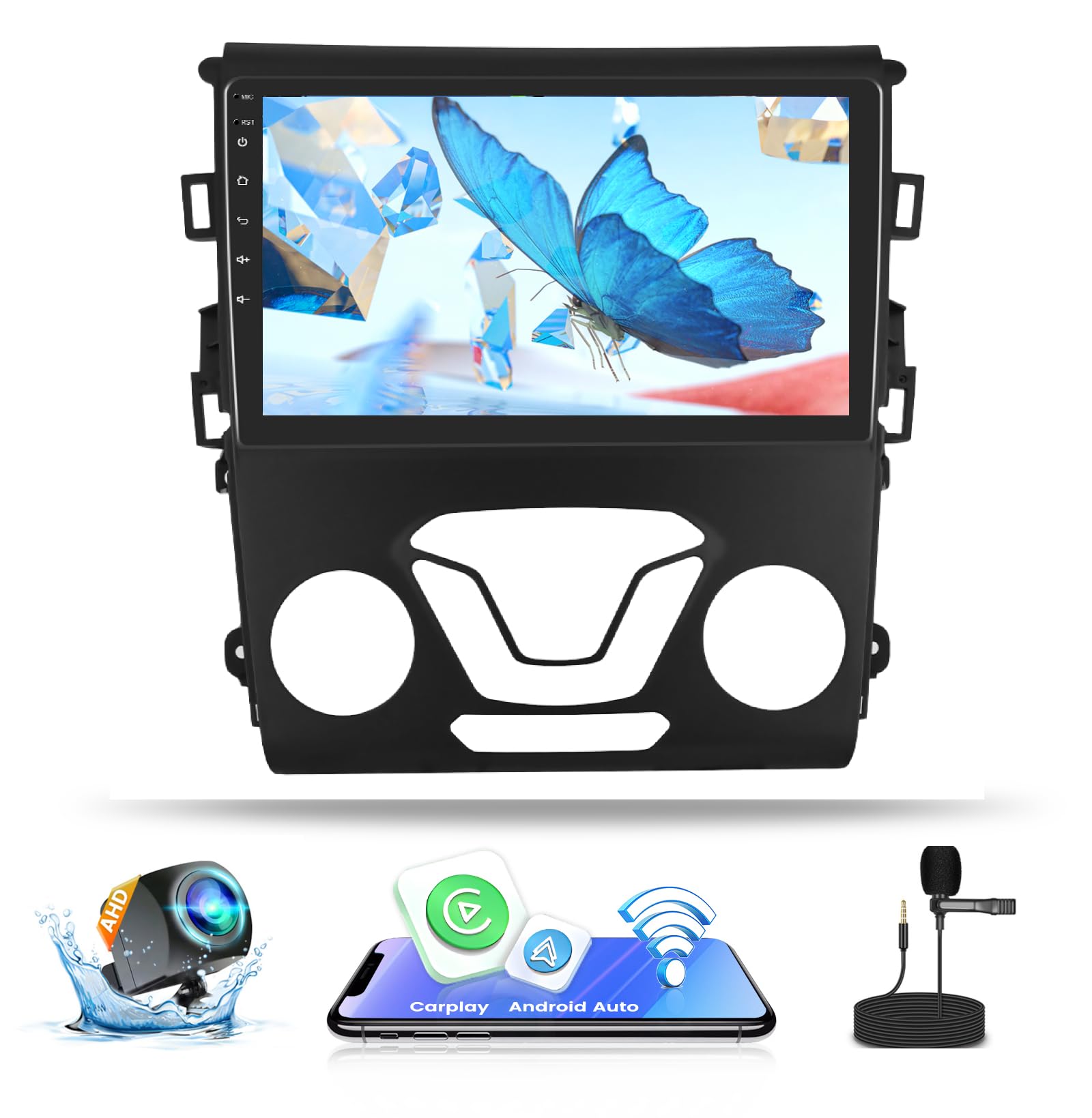 Photo 1 of 2+64G Android Radio for Ford Fusion Mondeo 2013-2019 with Wireless CarPlay Android Auto, Roinvou 9" Touchscreen for Fusion 5G WiFi Bluetooth GPS Navigation FM RDS + Backup Camera